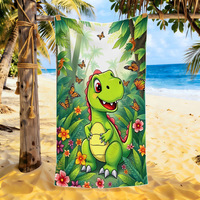 Kids Microfiber Sand Free Beach Towel Quick Dry Cute Dinosaur Cartoon Print Large Soft Pool Bath Towel For Boys Children Summer