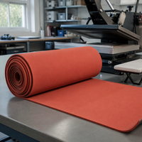 Rouleau de mousse de silicone à cellules ouvertes SHR-14-10, densité 140 kg/m³, épaisseur 10 mm, coussin en éponge rouge pour table de presse à chaud