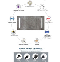 Produsen Kabinet Cermin Kamar Mandi LED OEM ODM dan Set Wastafel Vanity, Perabot Kamar Mandi yang Dipasang di Dinding dengan Baskom Keramik