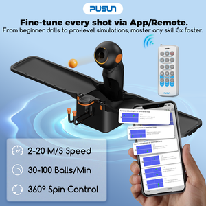 PUSUN DORA-PRO pour Machine de service de tennis de table professionnelle noire et orange, <span class=keywords><strong>Robot</strong></span> de tennis de table, <span class=keywords><strong>Ping</strong></span>-<span class=keywords><strong>Pong</strong></span>, Triple Drive Automatique - Product Image 4