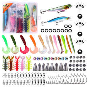 Kit de pêche WEIHE 116 pièces, combo d'accessoires de pêche, leurres souples, leurres crayon, leurres minnow, accessoires, boîte de rangement, Pesca - Product Image 1