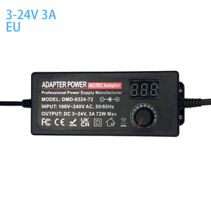 Fuente de alimentación ajustable de amplio rango, 3-24V, 72W, 3A, pantalla Digital, enchufe europeo de escritorio - Product Image 1