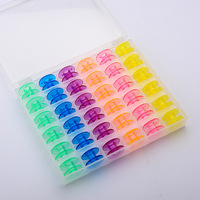 Machine à coudre domestique universelle multi-jauge ensemble de canettes en métal 36 pièces boîte à canette 25 pièces canette transparente colorée