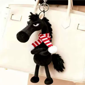 Black Horse Plush Keychain Cute Little Horse Mascot Plush Pendant Hanging Ornament for Bags Keys Gift PP Cotton Hot Selling - Product Image 4