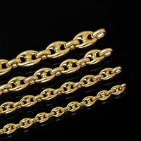 Bijoux de mode plaqués or 14K 18K, chaîne à maillons tendance, collier pour homme style hip hop, collier Rolo