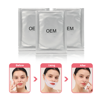 Masque facial en feuille de collagène et vitamine C pour le lifting du visage, masque de lifting du visage en hydrogel pour tous les types de peau, bande amincissante pour le menton et le cou, forme en V