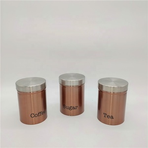 3pcs Eco-Friendly Kimleyda Modern Purple Round <strong>Kitchen</strong> Tea Sugar Coffee <strong>Storage</strong> <strong>Tin</strong> with Stainless Steel Lid for Party Use - Product Image 1