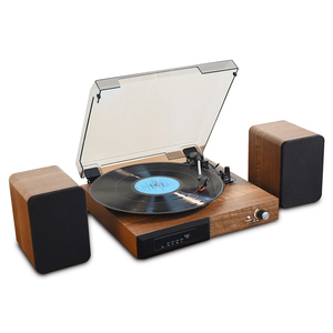CP03 Portable Audio Player Retro Record Player with Stereo <strong>Speakers</strong> Turntable for Vinyl to <strong>Mp3</strong> with <strong>External</strong> <strong>Speaker</strong> - Product Image 1