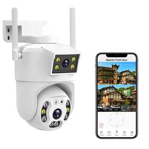 Qearim ống kính kép trong 2 chia màn hình video an ninh máy ảnh không dây ngoài trời 360 xoay máy ảnh đứng nền tảng V380 Wifi máy ảnh - Product Image 1