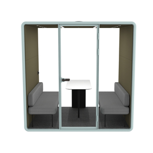 Cabine de réunion insonorisée à montage rapide, module de bureau modulaire avec sièges et table pour discussion privée et travail concentré - Product Image 5