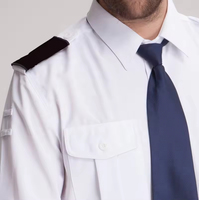 Tenue de travail doublement sécurisée à manches longues blanche pour la sécurité privée, en coton et polyester, unisexe