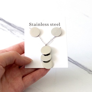 <b>Top</b> Selling Geometric Jewelry for <b>Women</b> Fashion Stainless Steel Drop Earring Non Tarnish Custom Logo Necklaces - Product Image 4