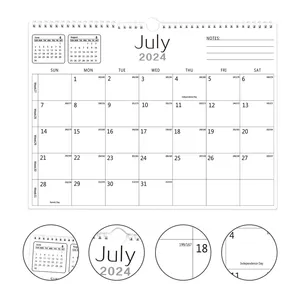 Gemakkelijk Op Te Hangen Draad-O Gebonden Op Maat Maak Je Eigen Ontwerp Muur Kalender Print Muur Maandelijkse Kalender