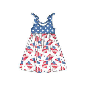 2026 New Design Summer Casual Fashion Ready to Ship July 4th Tunic Top & Red Ruffle <b>Shorts</b> Outfit Polyester - Product Image 3