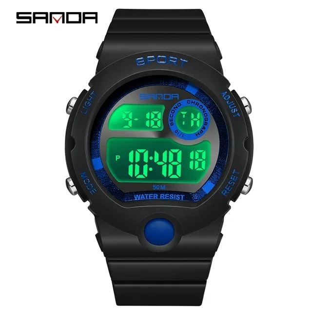 Sanda 6035 New Women Watch Fashion 50M Waterproof Shock Resistant Men Sports Digital Wristwatch for Man Reloj De Hombre Unisex