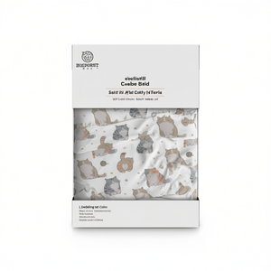 Juego de Sábanas Gatti 100% Algodón, Tamaño Individual Francés, Diseño con Estampado de Gatos - Product Image 3