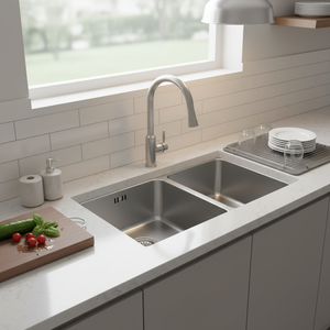 [BAEKJO] Évier européen BD813 à double bac en acier inoxydable satiné pour un lavage quotidien durable en cuisine - Product Image 3