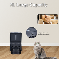 HEYBO Pet Smart 7L Mangeoire automatique de grande capacité Caméra de contrôle intelligente moderne écologique Angle Laser Cat Teasing