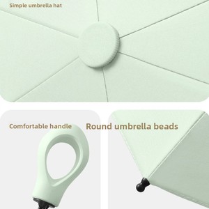 Mini Iron Tube Manual Three-folding <b>Sunscreen</b> Umbrella Foldable Compact Portable Ring Handle Travel Sunny Rainy Umbrella - Product Image 3