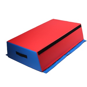 Kotak Vaulting lembut senam anak-anak peralatan senam matras biru tempat bermain multifungsi tikar <span class=keywords><strong>4</strong></span> tingkat kotak lompat kulit PU - Product Image 1