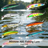 Leurre de pêche Minnow à queue longue de 10 cm en ABS, 9g, flottant, crankbait wobbler avec yeux 3D réalistes pour eau salée et lac