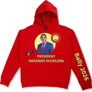 Camiseta Política Roja de la Campaña Electoral de Zambia con Foto del <span class=keywords><strong>Candidato</strong></span> y Logotipo del Partido, Camiseta para Hombre - Product Image 2