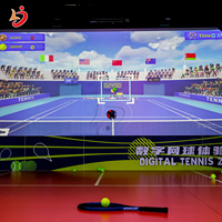 Simulación de la vida real Proyección interactiva Simulador DE TENIS deportivo digital Máquina de dispositivo de juegos de entretenimiento que funciona con monedas