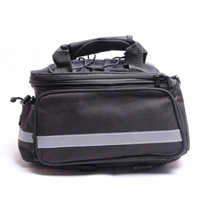 Sac de vélo amovible pour <span class=keywords><strong>porte</strong></span>-bagages arrière avec bandes réfléchissantes, accessoires de selle en toile, sacoche de voyage à fermeture éclair, imperméable - Product Image 1