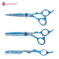 Kit d'outils de salon de beauté professionnel RK132 en acier inoxydable, ciseaux ergonomiques, brosse, étui de barbier à pointe arrondie pour débutants