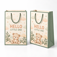 Sacs cadeaux en papier d'art de luxe imprimés sur mesure, durables, avec pelliculage et poignées en corde, pour les cadeaux de fête de naissance