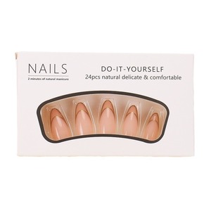 Ins Style Wearable <b>Nails</b> French Gold Edge Tips European and American Hot Sale Nude Cat Eye Fake <b>Nail</b> Stickers 24 Pieces Medium - Product Image 5