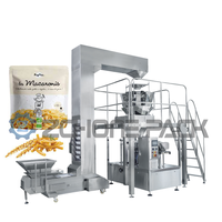 Machine de remplissage de sachets rotatifs, entièrement automatique, pour emballer des flocons de maïs, des macaronis, des granulés solides multifonctionnels