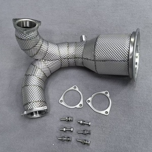 Tuyau d'échappement haute performance en acier inoxydable soudé TIG pour Audi B9 S4 S5 3.0t Performance 200 cellules avec bouclier thermique - Product Image 1