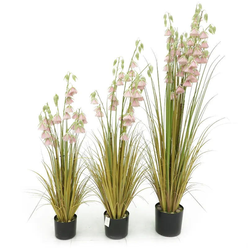Promotion Pink Onion Grass Artificial Decoration Plastic Wholesale Indoor Luxury Environment Plants