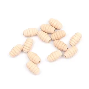 Eco Friendly 22x13mm Oval Wooden Beads Screw Thread Wood Bead Toys Children Diy Wood Beads for Bracelet Making