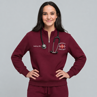 Sweat-shirt à col zippé personnalisé brodé pour le service d'urgence – Veste d'infirmière d'USAP personnalisée – Écologique – Hiver/Automne/Printemps