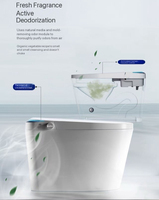 Vente en gros de toilettes intelligentes modernes en céramique monobloc avec bidet intégré, chasse d'eau automatique, affichage LED intelligent et lumière nocturne