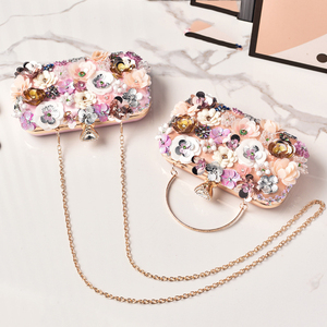 Handmade Floral <b>Sequin</b> Evening Bag Vintage Handheld Dinner Clutch For Party Banquet Factory Direct Supply - Product Image 1