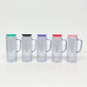 Vasos de Acrílico Transparentes Personalizados con Logotipo, Vasos de Acrílico Transparentes de 20 oz para Hacer Manualidades, Vasos de Plástico con Agujero Preperforado de 16 oz, Vasos con Asa - Product Image 2