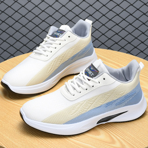 Sneakers putih pria keluaran baru 2025 sepatu olahraga bertali nyaman untuk pria desain ringan bersirkulasi - Product Image 5