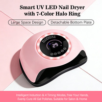 Lámpara de Uñas LED UV BLUEQUE V6, Construcción de Plástico y Metal, Enchufe Europeo, Temporizador Automático (30-120s), Bajo Ruido, para Hogar y Salón