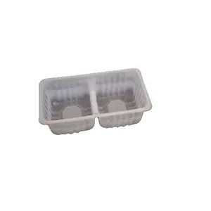 Food grade two compartments white color waffle dough plastic tray