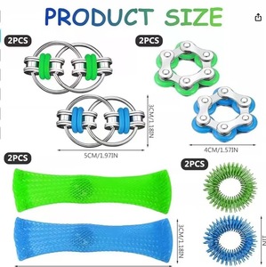 Set de Juguetes Sensoriales Antiestrés, Paquete de Regalo con Cubo Infinito, Anillos, Juguetes de Malla y Llaveros para Niños - Product Image 2