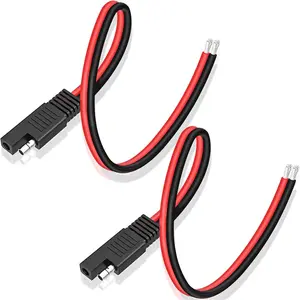 Kawat koneksi SAE, harness kepala tunggal 14AWG sel surya pengisian cepat SAE 30CM