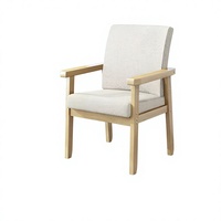Fauteuil moderne en bois massif, cadre couleur bois naturel, chaise d'appoint rembourrée en tissu, mobilier de salon, vente en gros
