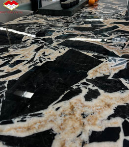 Table à manger en marbre Calacatta noir et or Napoléon pour cuisine et plan de toilette, mobilier de maison - Product Image 4