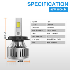 Venta caliente 4500LM Sistema de iluminación de <span class=keywords><strong>la</strong></span> motocicleta faro LED Papa moto - Product Image 6