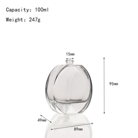 Flacon de parfum rectangulaire en verre de haute qualité 100 ml avec pulvérisateur à pompe, sérigraphie, diffuseur à bâtonnets pour cosmétiques