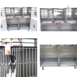 Longermay veteriner kafesleri paslanmaz çelik beş set köpek kedi paslanmaz çelik evcil hayvan kafesi veteriner yoğun bakım kullanımı iyi fiyat - Product Image 3