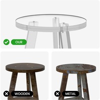 Tabouret de douche en acrylique à coins arrondis facile à assembler pour salle de bain, banc de douche transparent, pour se préparer, imperméable, antidérapant, design moderne